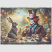 Magical Tea Time Hatter and Rabbit Decoupage Tissuepapier (Voorkant)