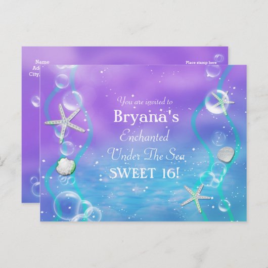 Magical Under the Sea Anniversaire Carte postale I (Devant / Derrière)