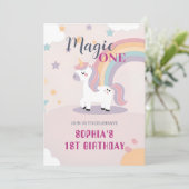 Magical Unicorn 1st Birthday Kaart (Staand voorkant)