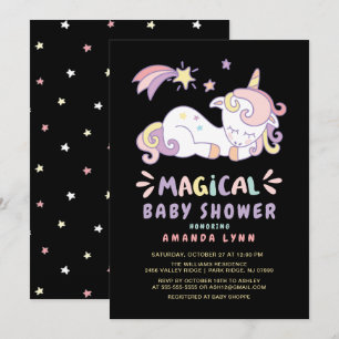 Magical Unicorn Baby shower Invitation Kaart