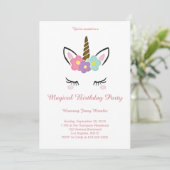 Magical Unicorn Birthday Invitation Kaart (Staand voorkant)