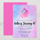 Magical Unicorn Birthday Invitation Kaart (Voorkant / Achterkant)