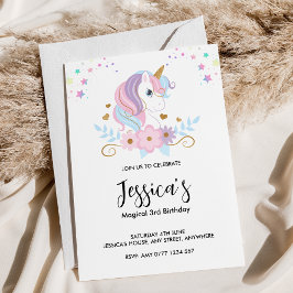 Magical Unicorn Birthday Invitation Kaart