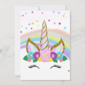 Magical Unicorn Birthday Invitation Kaart (Achterkant)