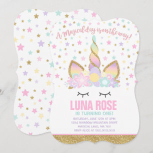 Magical Unicorn Birthday Invitation Unicorn Kaart