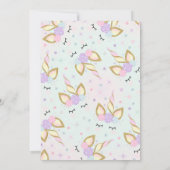 Magical Unicorn Birthday Invitation Unicorn Kaart (Achterkant)