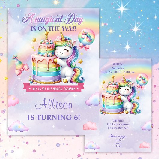 Magical Unicorn Birthday Party Invitation