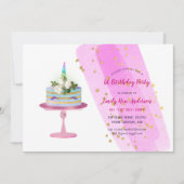 Magical Unicorn Cake Invitations d'anniversaire - (Devant)