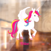 Magical Unicorn Custom Name of Text Raamsticker (Vel 2)