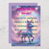 Magical Unicorn Dream Birthday Invitation (Devant / Derrière)
