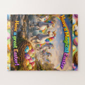 Magical unicorn Easter jigsaw puzzle rainbow fan t (Horizontal)