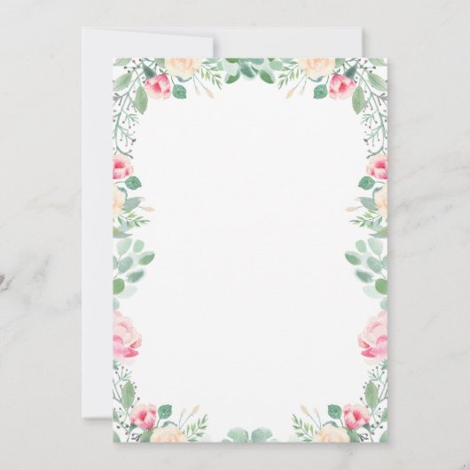 Magical Unicorn Flower Birthday party Kaart (Achterkant)