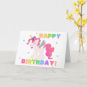 Magical Unicorn HEUREUSE CARTE D'ANNIVERSAIRE POUR (Fleur jaune)