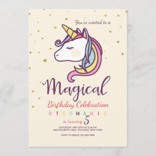 Magical Unicorn Invitation Kaart