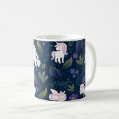 Magical Unicorn Night Forest Seamless Pattern Koffiemok (Voorkant rechts)
