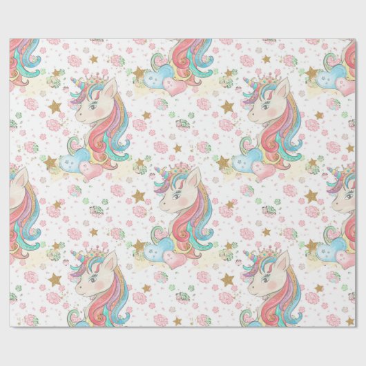 Magical Unicorn Pattern Cadeaupapier (Vlak)