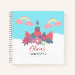 Magical Unicorn Personalised Kinder Sketchbook Notitieboek