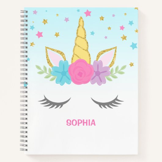 Magical Unicorn Personalized Kinderen Notitieboek (Voorkant)