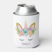 Magical Unicorn Personalized name glitter girly Blikjeskoeler (Blikje Voorkant)