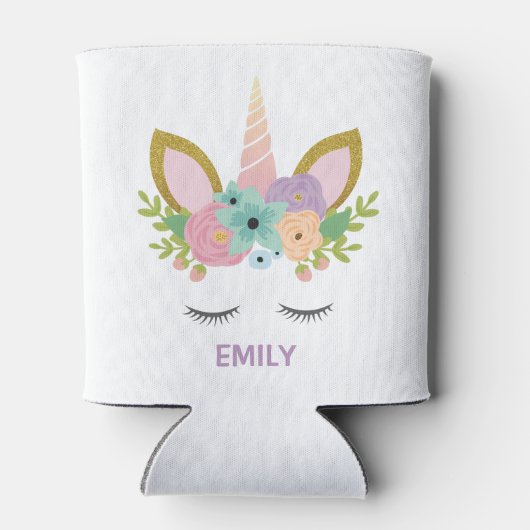 Magical Unicorn Personalized name glitter girly Blikjeskoeler (Achterkant)