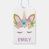 Magical Unicorn Personalized name glitter girly Cadeaulabel (Achterkant)