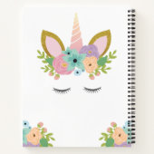 Magical Unicorn Personalized name glitter girly Notitieboek (Achterkant)