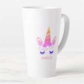 Magical Unicorn Personalized Name Latte Mok (Rechterhoek)