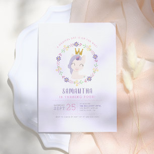 Magical Unicorn Princess   Roze en gouden dag Kaart