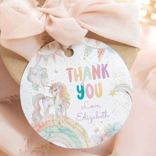 Magical Unicorn Rainbow Birthday Dank je Bedankjes Labels