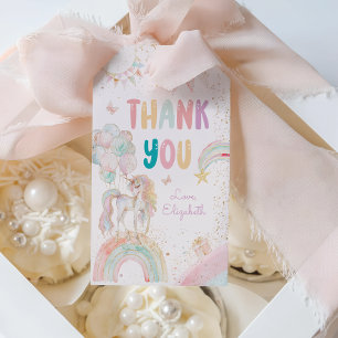 Magical Unicorn Rainbow Birthday Dank je Cadeaulabel