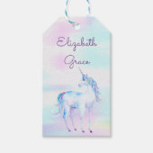 Magical Unicorn Rainbow Lavender Pink Turquoise Cadeaulabel (Voorkant)