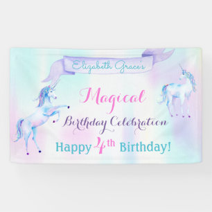 Magical Unicorn Rainbow Lavender Pink Turquoise Spandoek