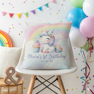 Magical Unicorn Rainbow Verjaardag Sierkussen