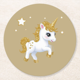 Magical Unicorn Ronde Kartonnen Onderzetter