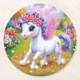 Magical Unicorn Ronde Kartonnen Onderzetter
