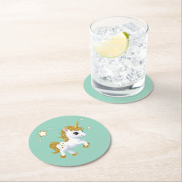 Magical Unicorn Ronde Kartonnen Onderzetter