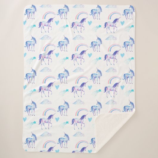 Magical Unicorn Sherpa Deken (Voorkant)