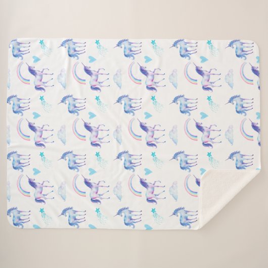 Magical Unicorn Sherpa Deken (Voorkant (horizontaal))