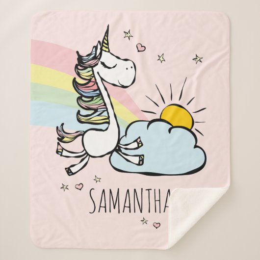 Magical Unicorn Sherpa Deken (Voorkant)