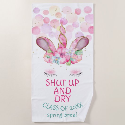 MAGICAL UNICORN Spring Break Beach Strandlaken (Voorkant)