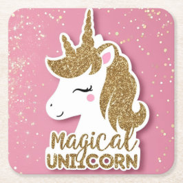 Magical Unicorn Vierkante Kartonnen Onderzetter