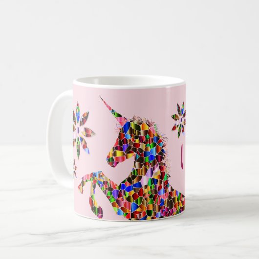 Magical Whimsical Unicorn Koffiemok (Voorkant links)