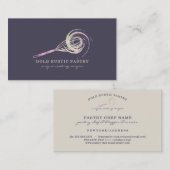 Magical Whisk Bakery rustic Pastry Chef paars Visitekaartje (Voorkant / Achterkant)