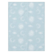 Magical White Moon Sun Stars Blue pattern Tafelkleed (Voorkant)