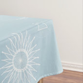 Magical White Moon Sun Stars Blue pattern Tafelkleed (Voorbeeld)