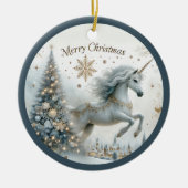 Magical White Unicorn Granddaughter Christmas Keramisch Ornament (Voorkant)