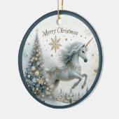 Magical White Unicorn Granddaughter Christmas Keramisch Ornament (Links)