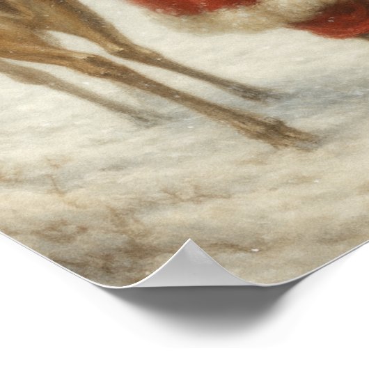 Magical Winter Santa & Reindeer Walk Poster Paper  (Coin)