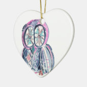 Magical Winter Waterverf Uil Keramisch Ornament (Links)
