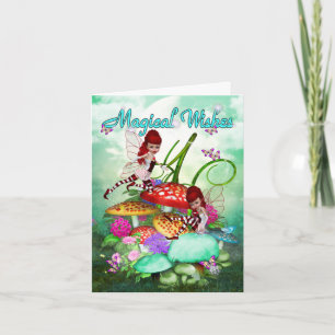 Magical Wishes, playful fairies. Card Kaart
